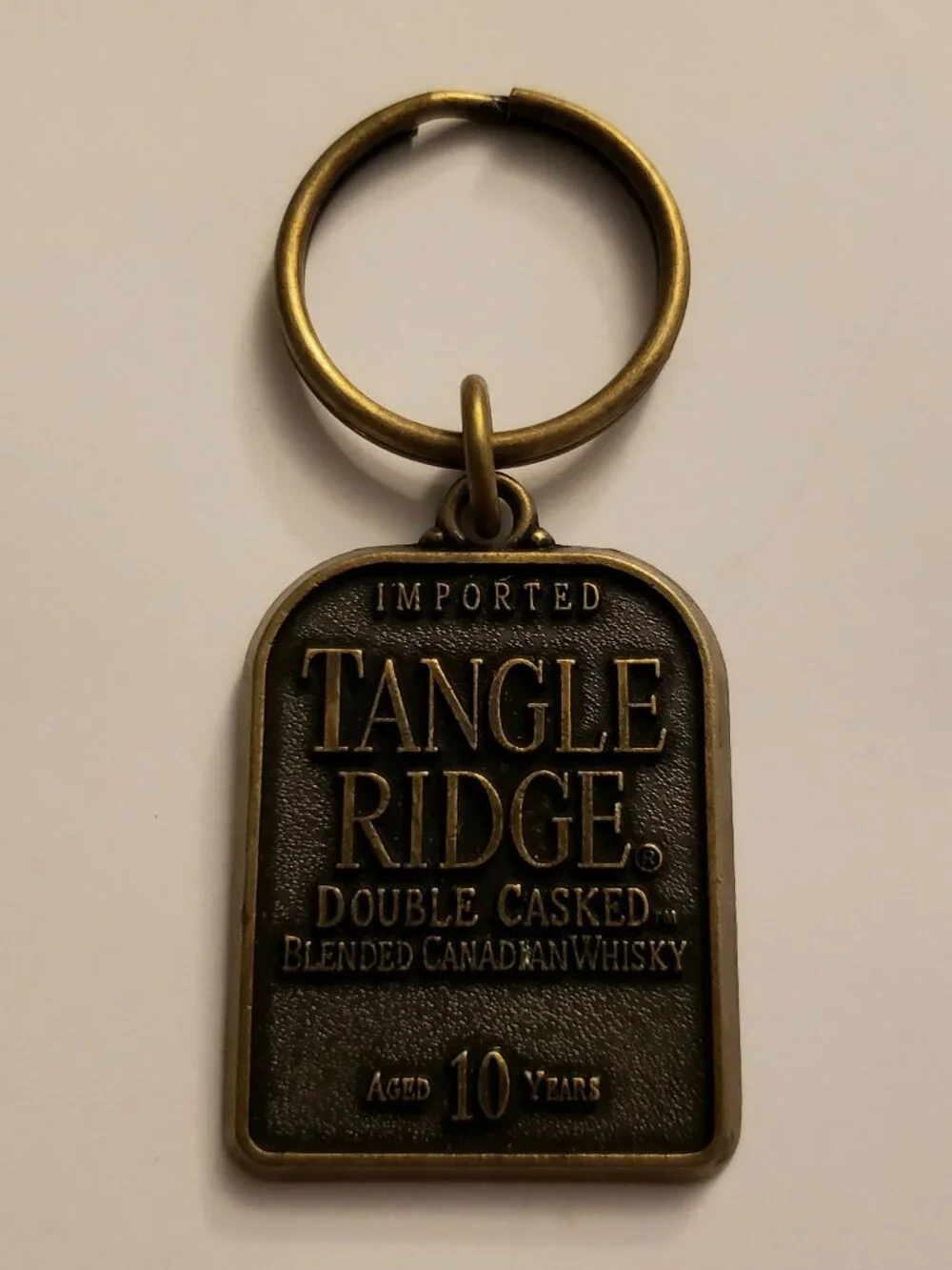 Tangle Ridge Canadian Whiskey Keychain Key Ring Bar Pub Ephemera Ads Breweriana